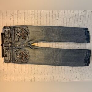 Helix Boot Cut lightly Distressed Jeans Y2K Grunge Rocker Biker
